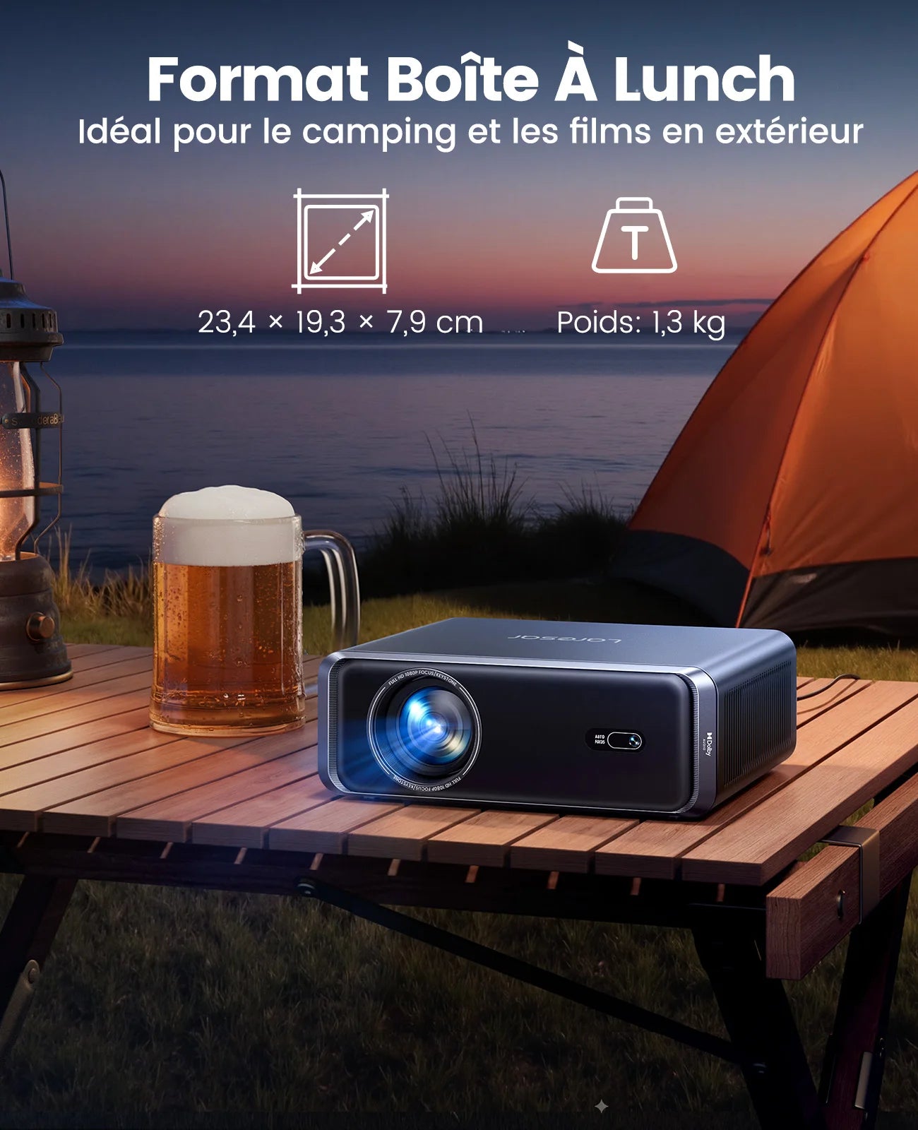 Projecteur Laresar A1 4K Netflix Officiel – Home Cinéma Portable