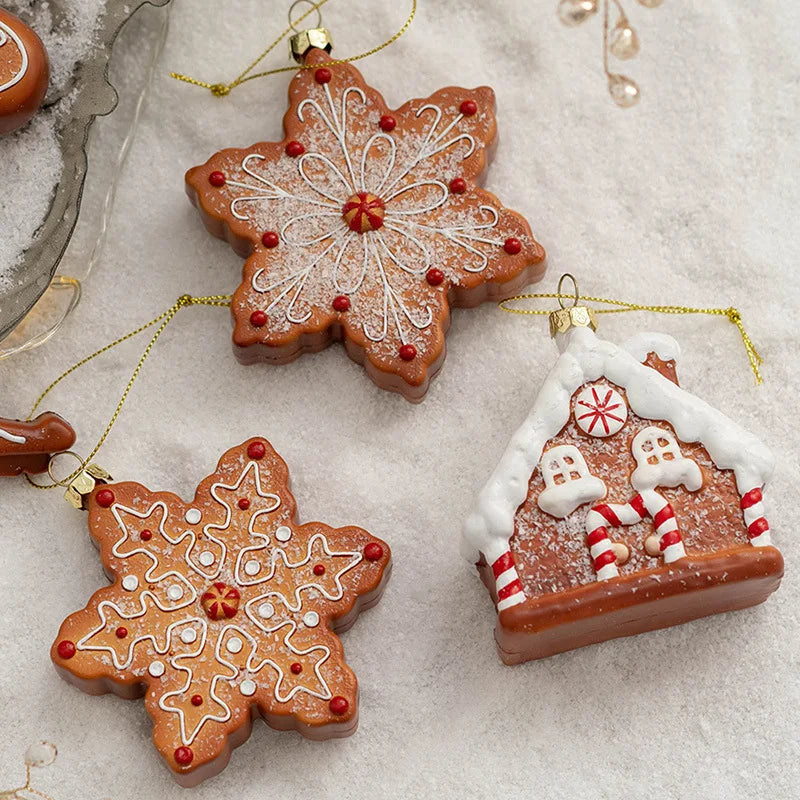 Weihnachtsdeko, Lebkuchenmann, kreativer Christbaumschmuck-Anhänger, Plätzchenmann, Schneeflocke, Elch