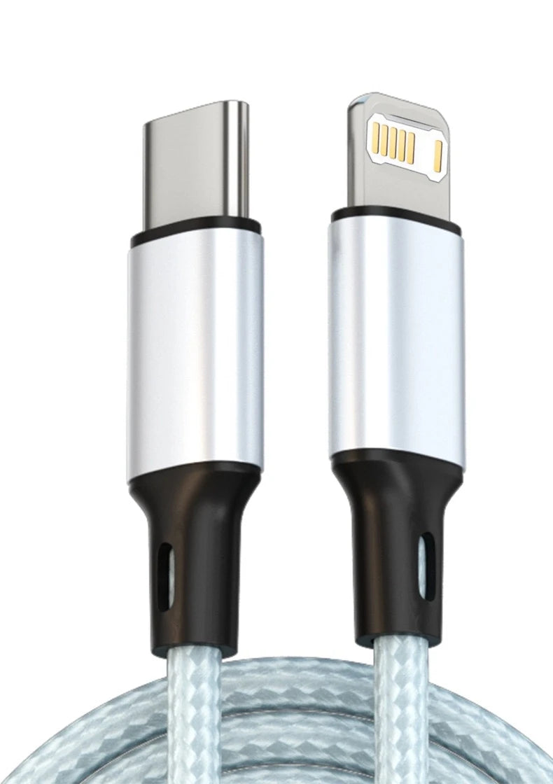 Câble USB PD 30W pour iPhone 14 / 13 / 12 / 11 Pro Max / 7 / 8 / 14 Plus / XS / XR – charge rapide, câble USB-C