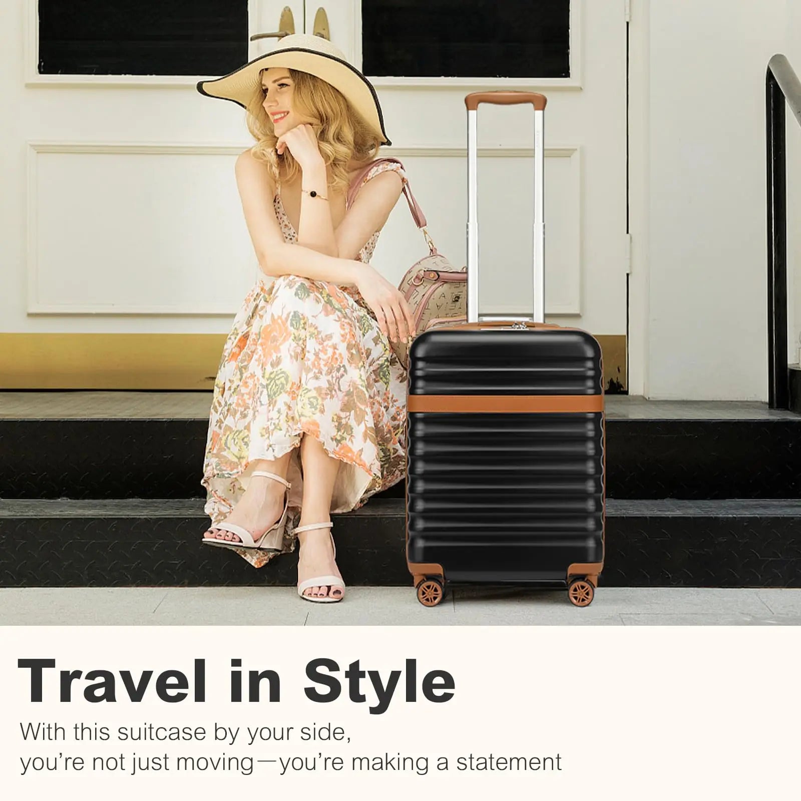 Mallette 45x36x20 cm KONO – Bagage à main cabine, coque rigide ABS, 4 roulettes, serrure TSA EasyJet