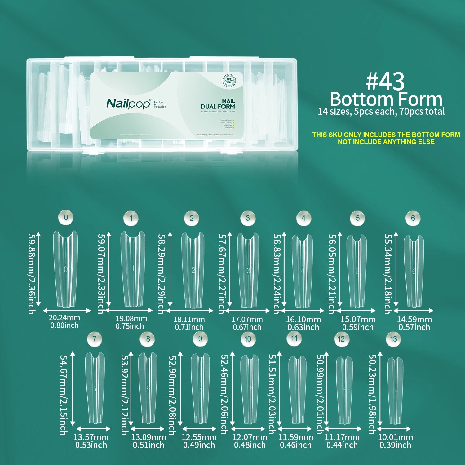 Formes doubles pour ongles, réutilisables, pointes claires, manucure française, Gel/Polygel/Acrylique, 70/140 pièces