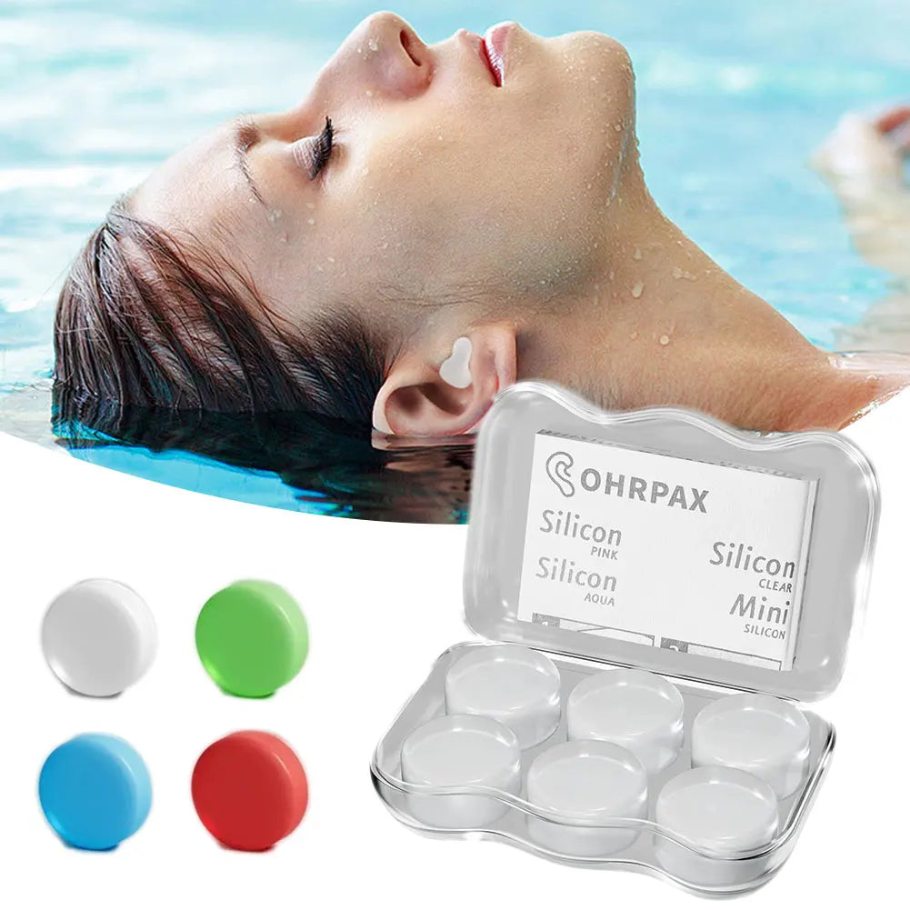 Bouchons d'oreille réutilisables en silicone, 6 pièces, accessoire de natation moulable, réduction du bruit, protection du sommeil