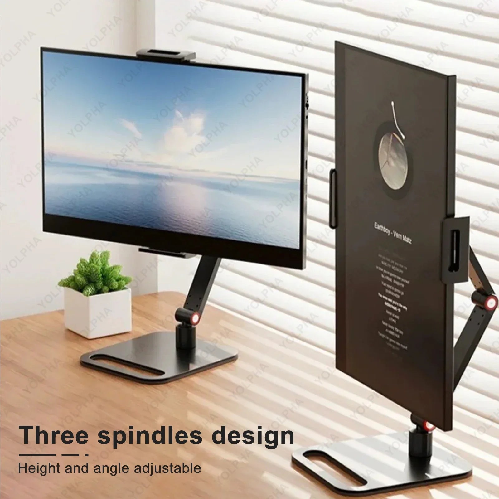 Recommended iPad Tablet Stand, Adjustable Kindle Holder, 360° Rotation, Monitor Holder for Desk, Tablets, Smartphone, Square Base