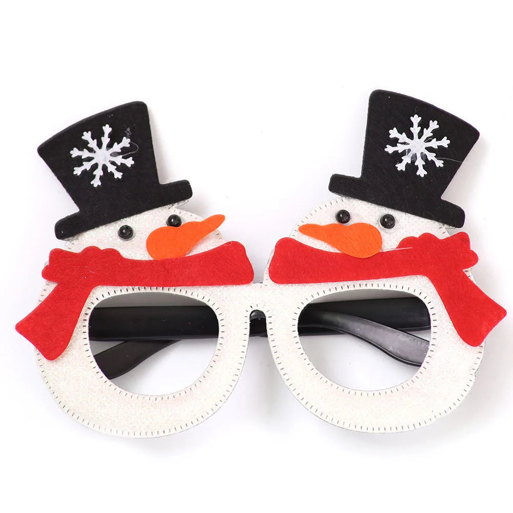 ACCESSOIRE CRAZY PARTY Décorations de Noël, lunettes de Noël pour enfants, ornements de Noël 2024, père Noël, bonhomme de neige, bois, montures de lunettes