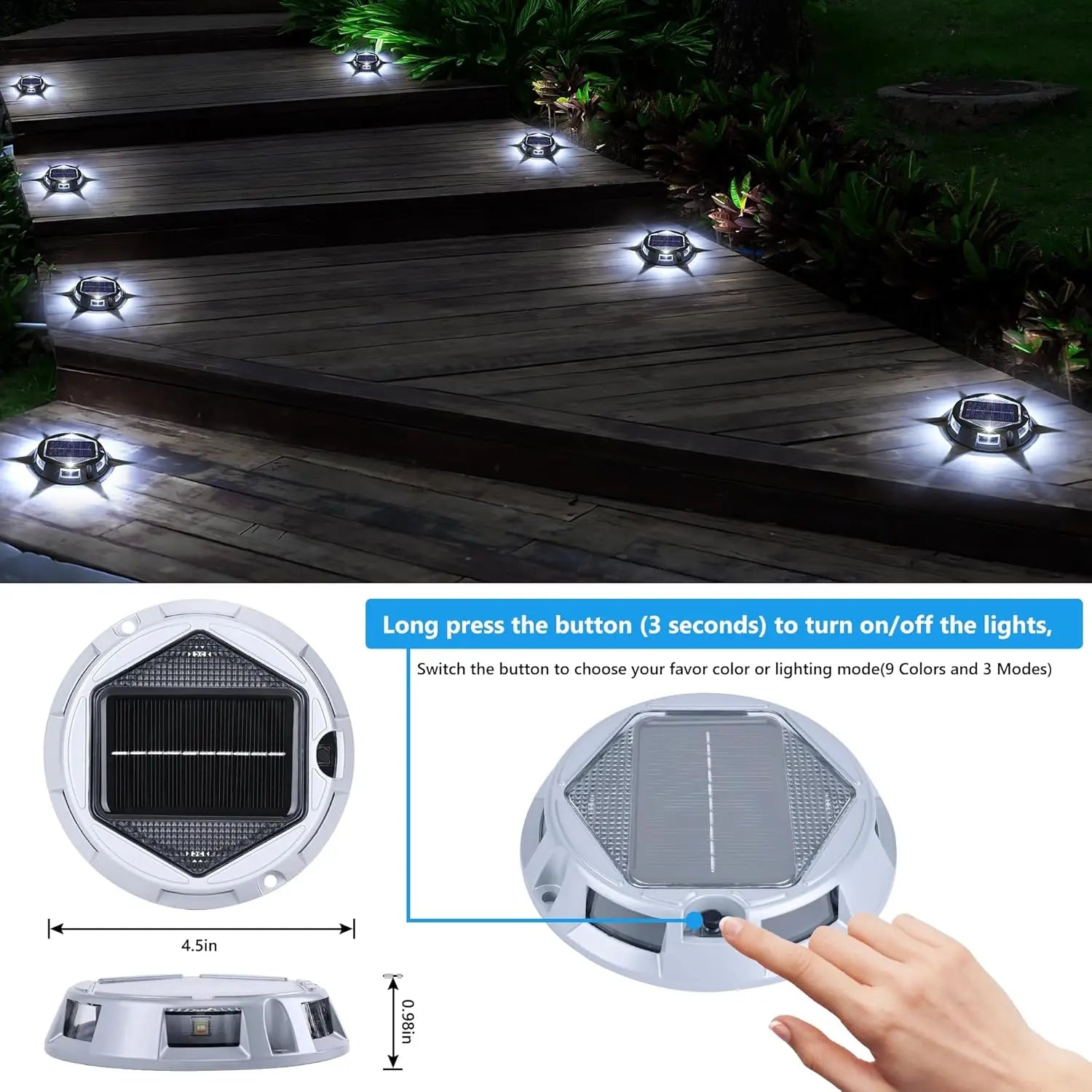 T-SUNRISE RGB Solar-Bodenstrahler – 1/2/4 Stück, dekorative LED-Außenleuchten, IP68, für Garten, Hof und Landschaftsbau