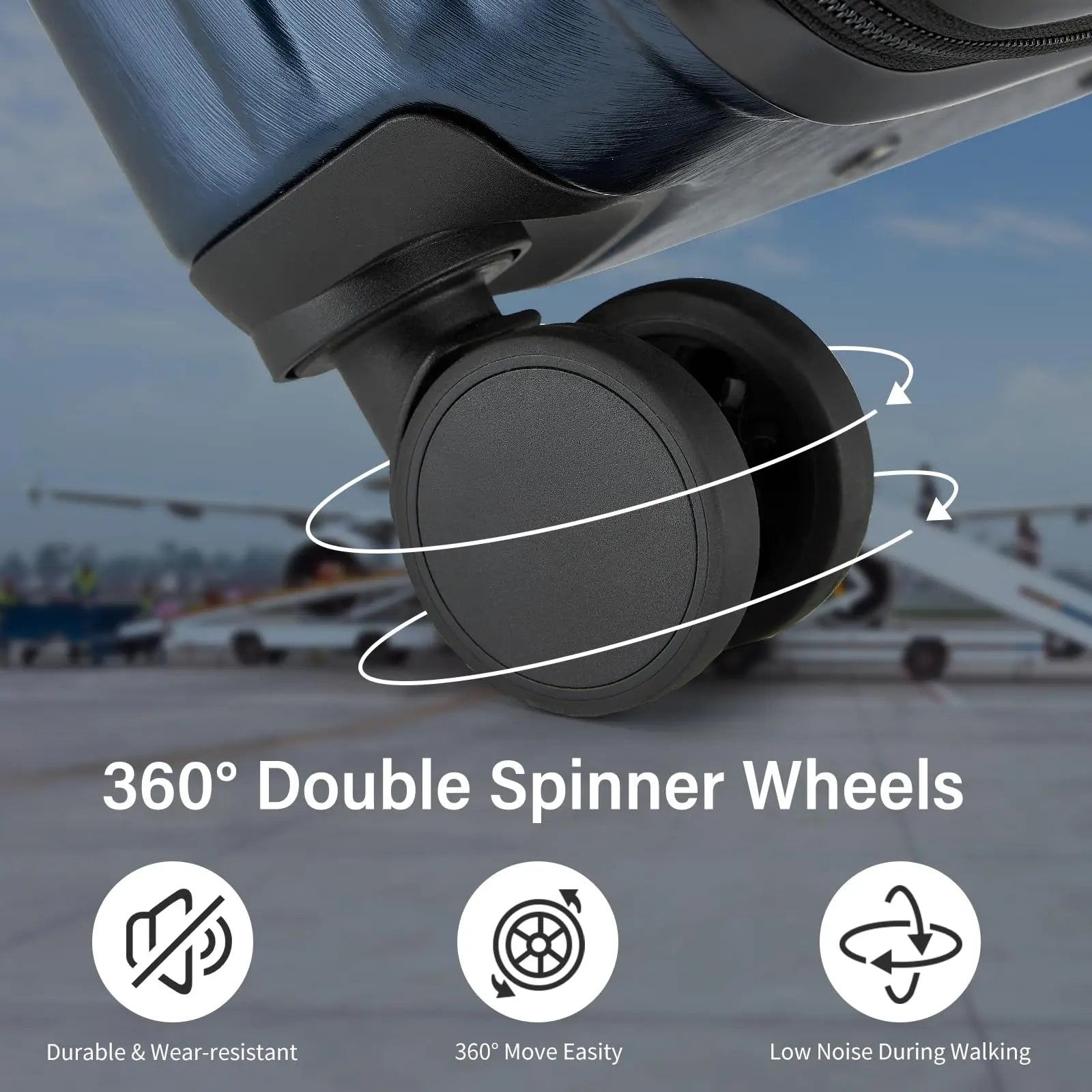 Valise rigide ABS + PC KONO, cabine et soute, serrure TSA et 4 roues pivotantes