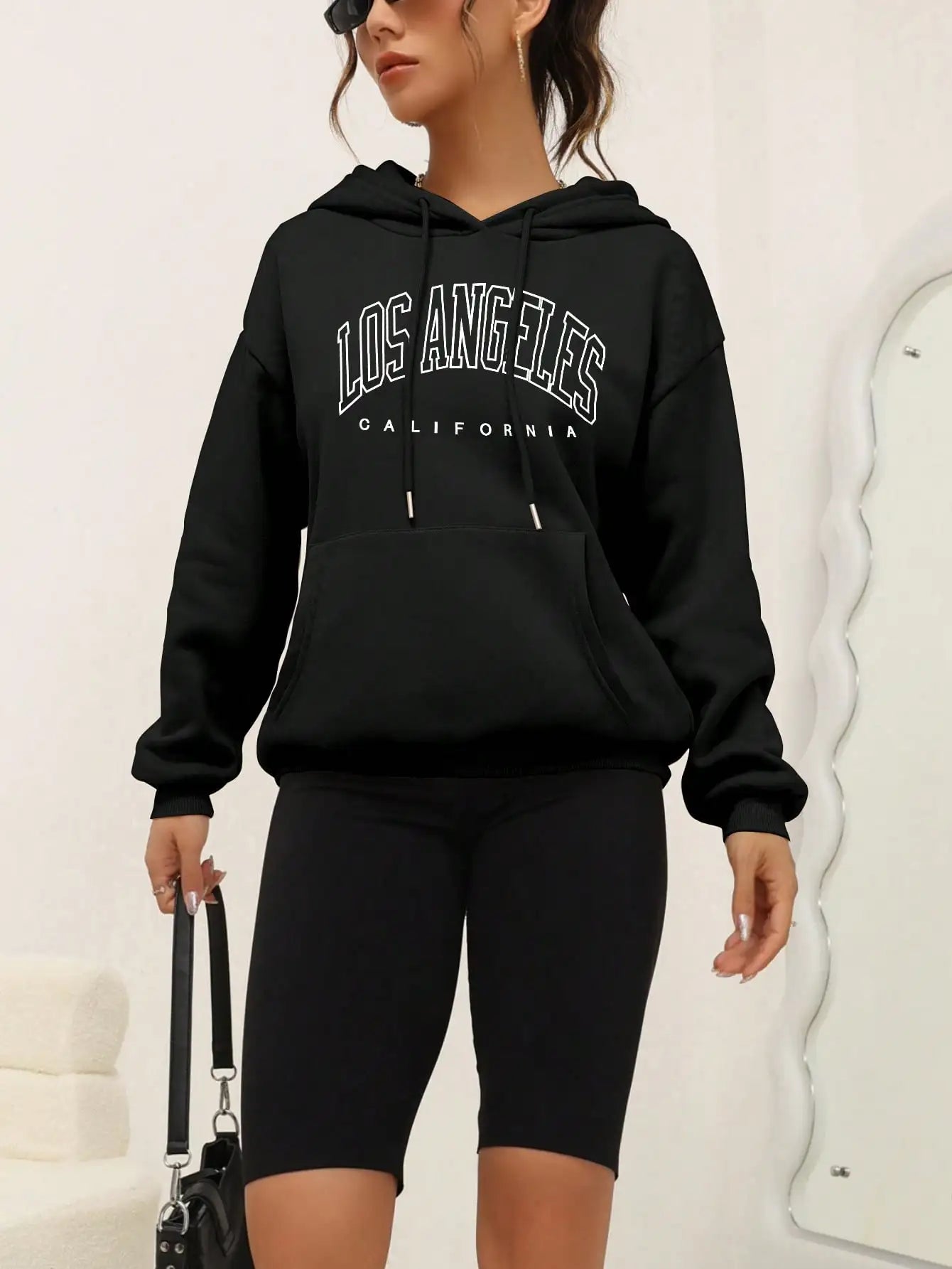 Sweats à capuche Style américain sweat à capuche décontracté Hip Hop Los Angeles Art lettre conception femmes