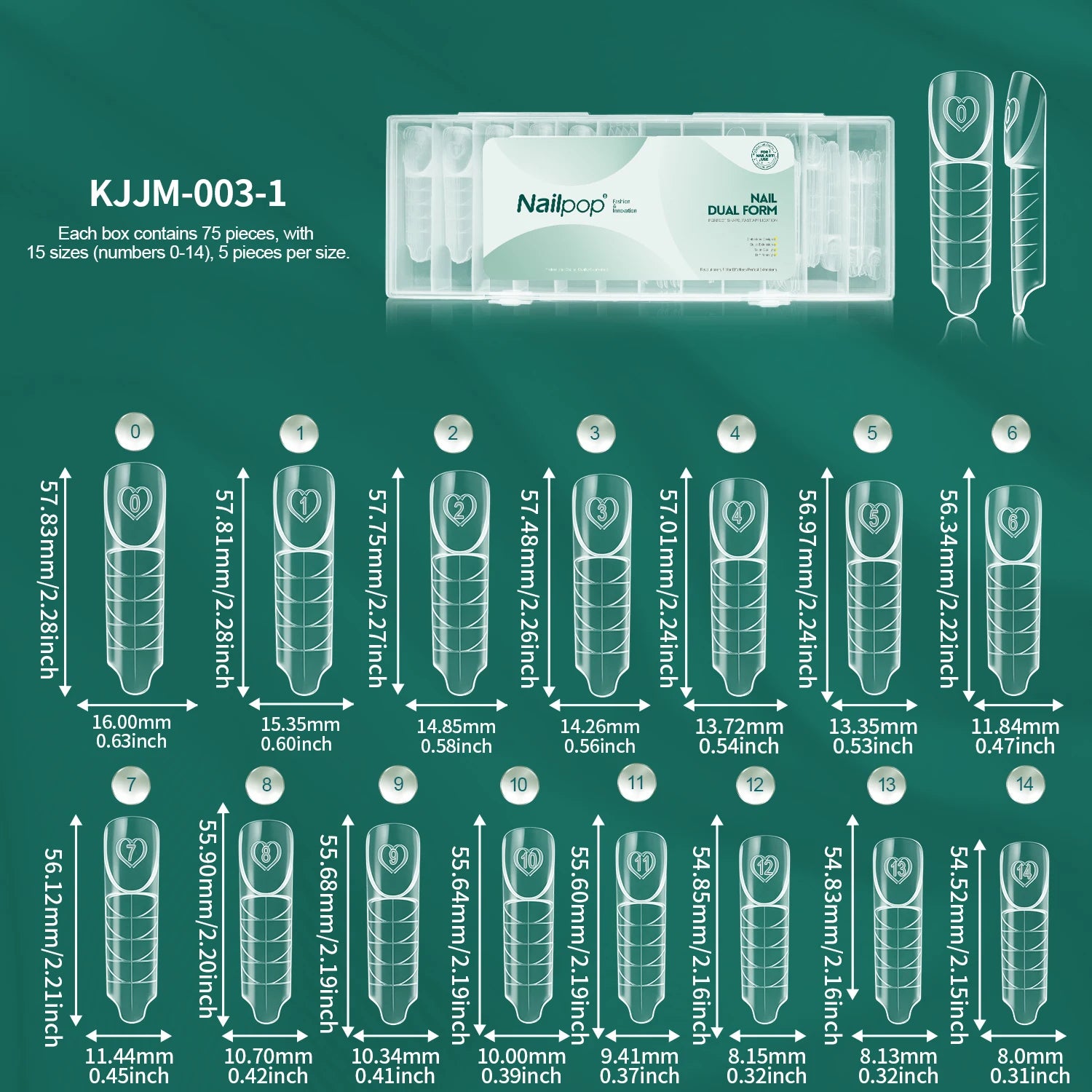 Schablonen für Nagelverlängerungen French Line - Dual Forms French Nailpop 60 bis 150 Stk.