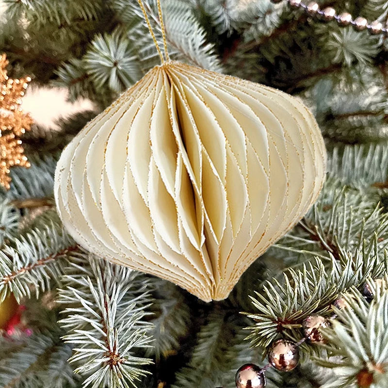 Mini Honeycomb Christmas Tree Ball Paper Ornament Home Decorations