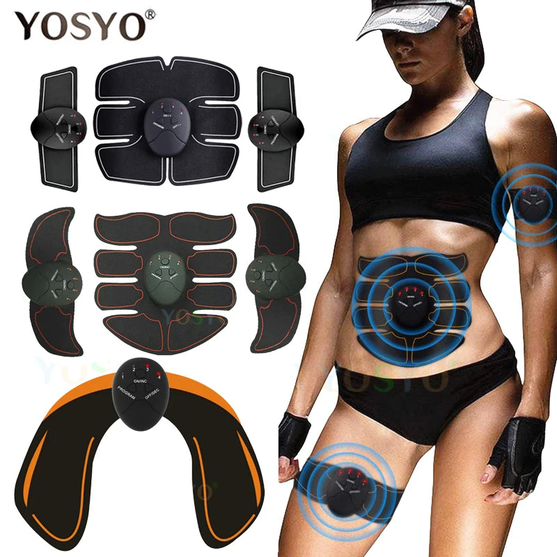 Abdominal Electrostimulator, EMS Muscle Stimulator Trainer Smart Fitness Abdominal Training Electric Weight Loss Stickers Body Slimming Belt Unisex