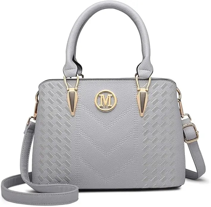 Sac à main à motif litchi pour femmes Miss Lulu –  sac à poignée moyenne, élégant et polyvalent