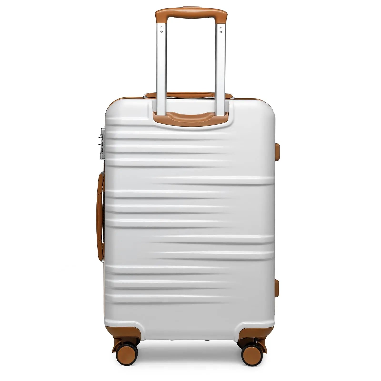 British Traveller – Valise rigide ABS &amp; PC au design élégant – Chariot robuste blanc, nouvelle collection