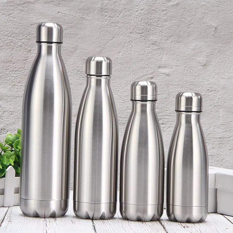 Stainless Steel Water Bottle for Outdoor and Travel, 1 Liter Item, Free Shipping, Standard, 500 750 1000ml