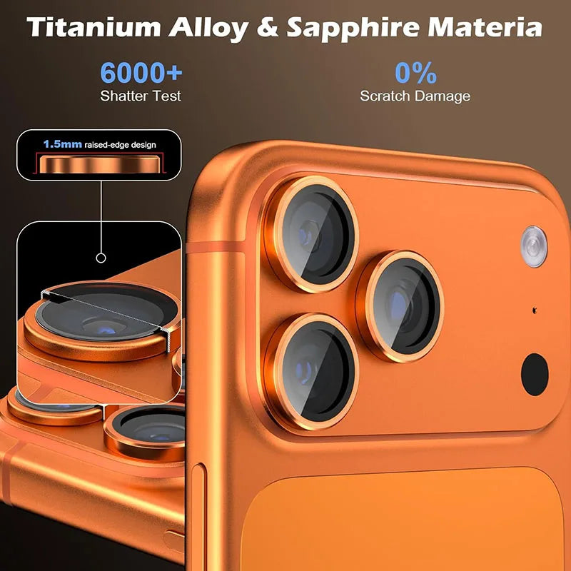 Anneau de protection caméra en alliage d’aluminium KENNAGE – Verre trempé 9H – iPhone 17 Air / 17 Plus / 17 Pro Max