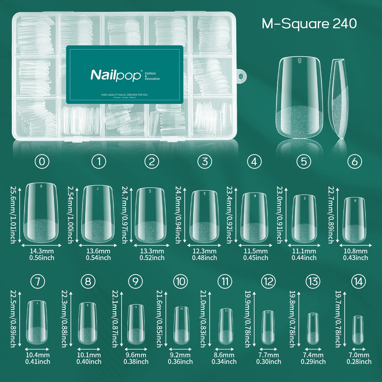 Faux Ongles Semi-Mat Amande 240 pcs