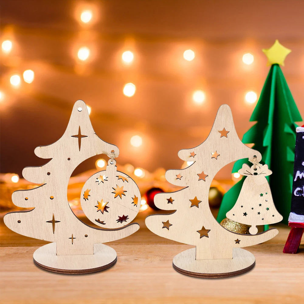 Ornements d'arbre de Noël, décorations en bois