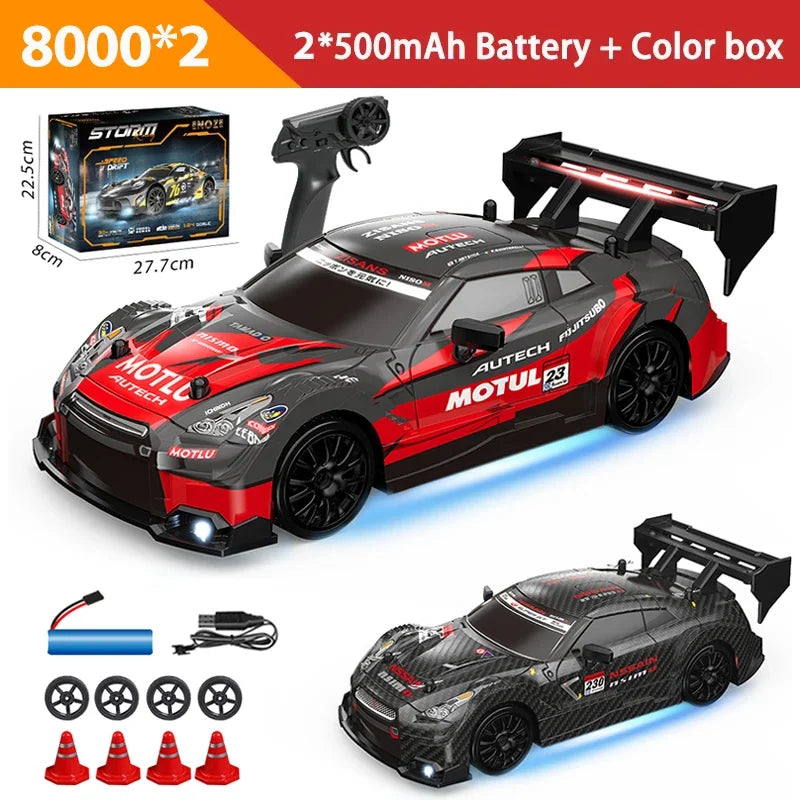 Oike 1:24 télécommande dérive RC voiture 4WD voitures de course à grande vitesse 2.4G modèle de véhicule radiocommandé jouet cadeau pour enfants adultes