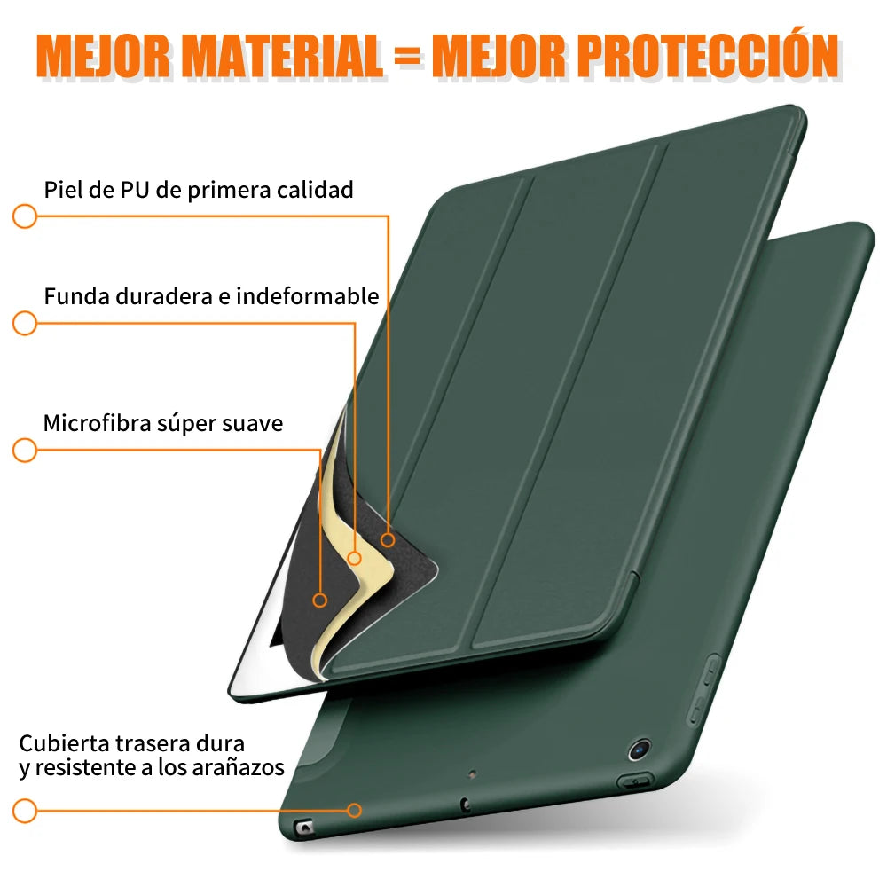 Coque iPad universelle 2026 – Protection antichoc multi-modèles avec rabat Tri-Fold et fonction auto veille