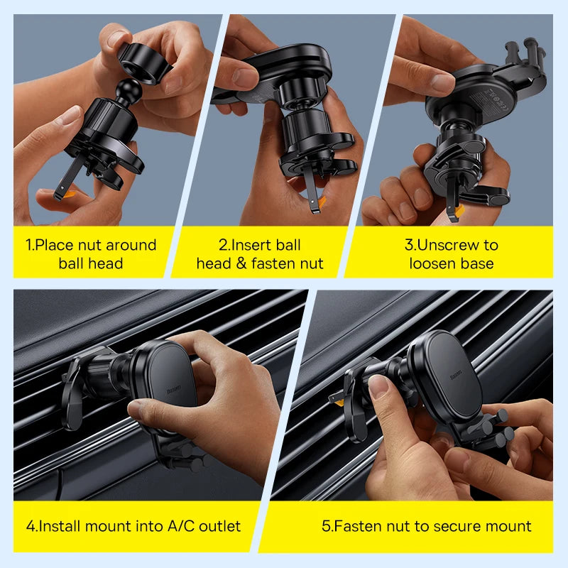 Car Phone Holder Wireless Charging Stand Air Vent Gravity Phone Holder iPhone 14 Samsung Xiaomi Mobile Phone Holder 15W 