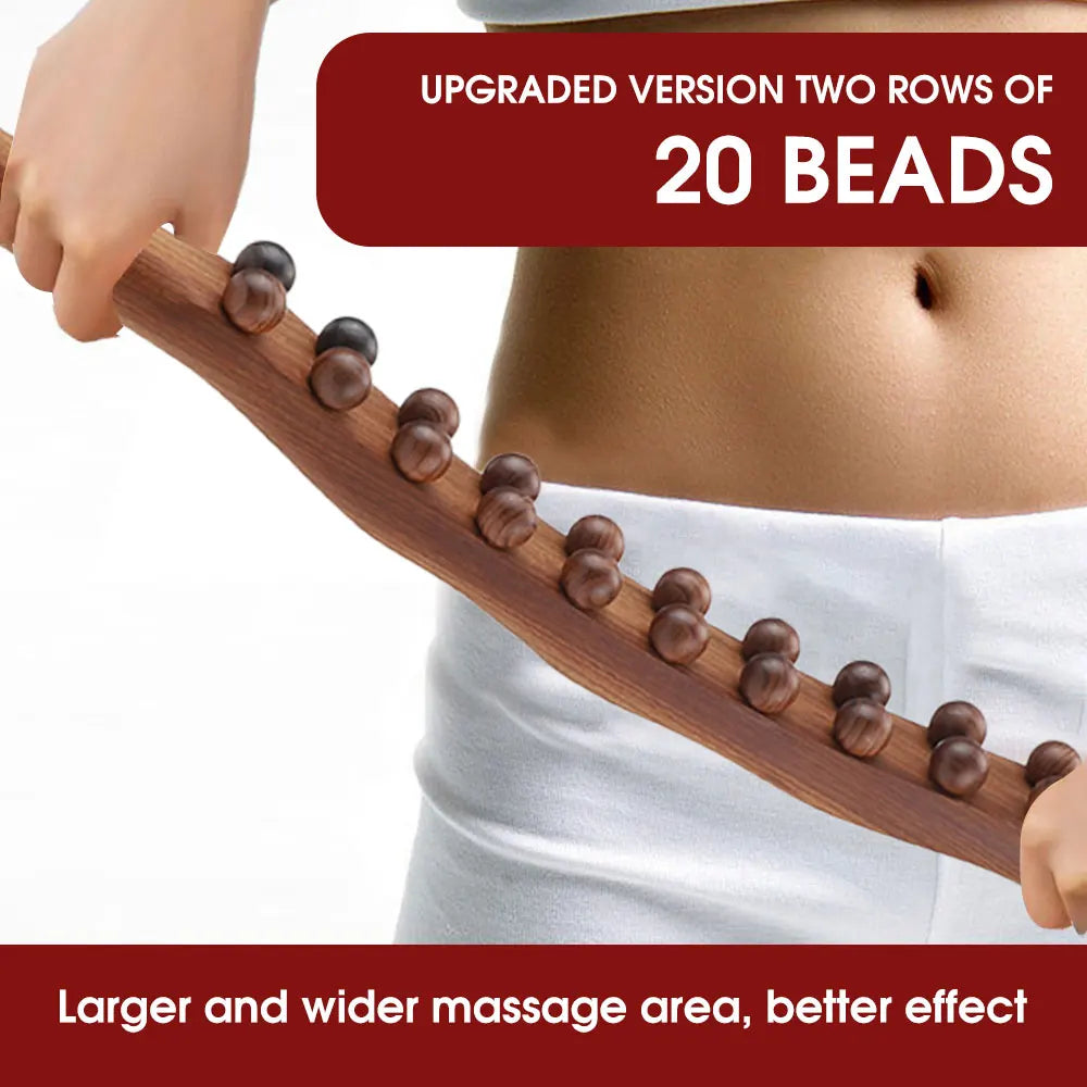 Universal Beech Wood Massage Roller 8/20 Beads Back Massage Tendon Scraping Awls Point Treatment Guasha Relaxation Therapy Tool 