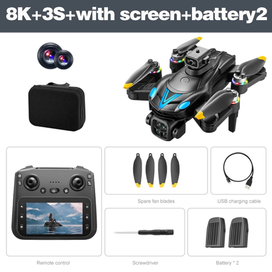 V188 MAX 8K Drone 5G – Quadrirotor pliable, caméra HD, écran intégré