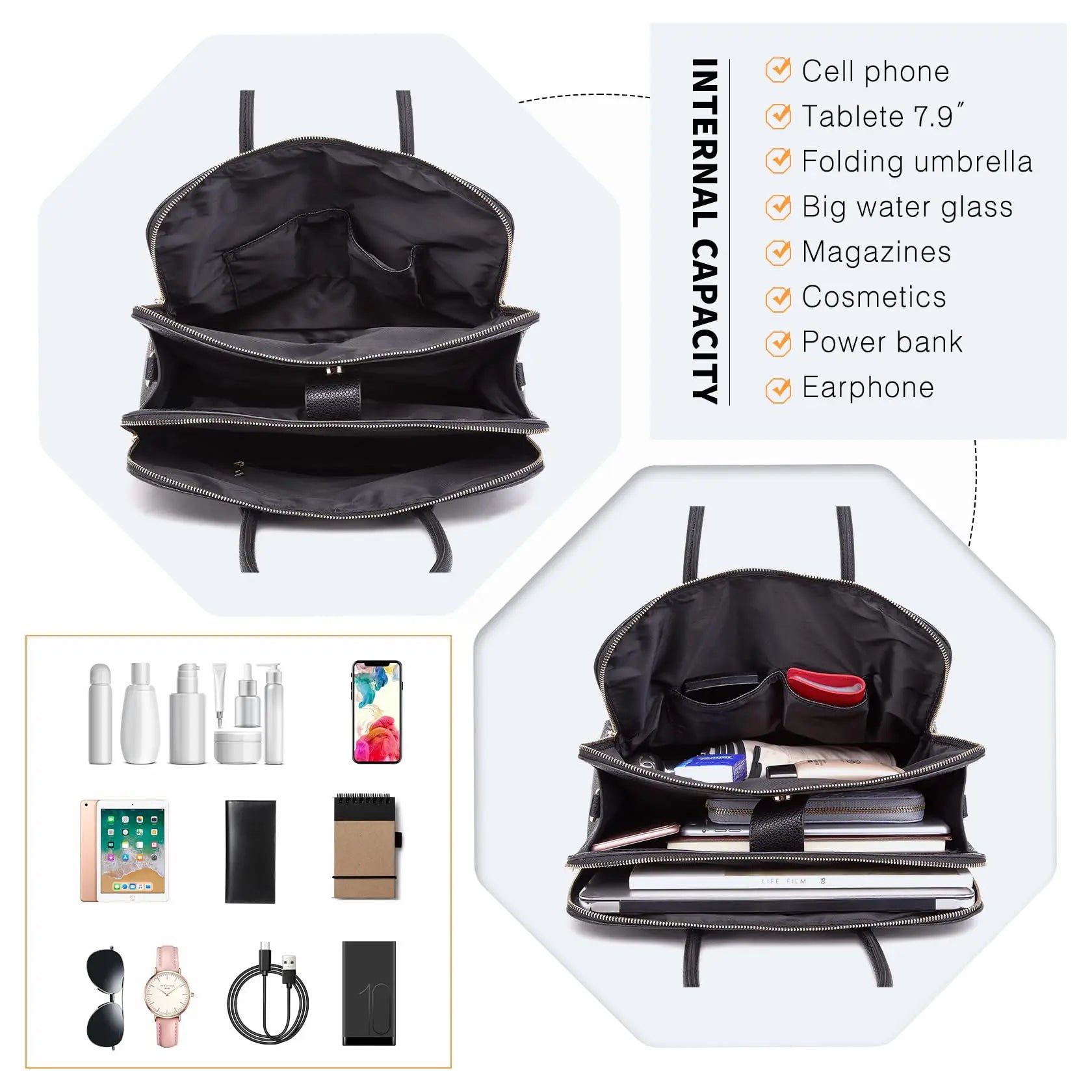 Porte-documents 13 pouces rétro élégant Miss Lulu, sac à main pour ordinateur portable