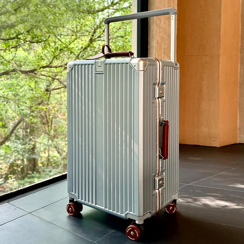 Valise rigide en PC avec poignée télescopique à tube large SUSHIMU – bagage à roulettes extensible, 20, 24, 26 et 28 pouces