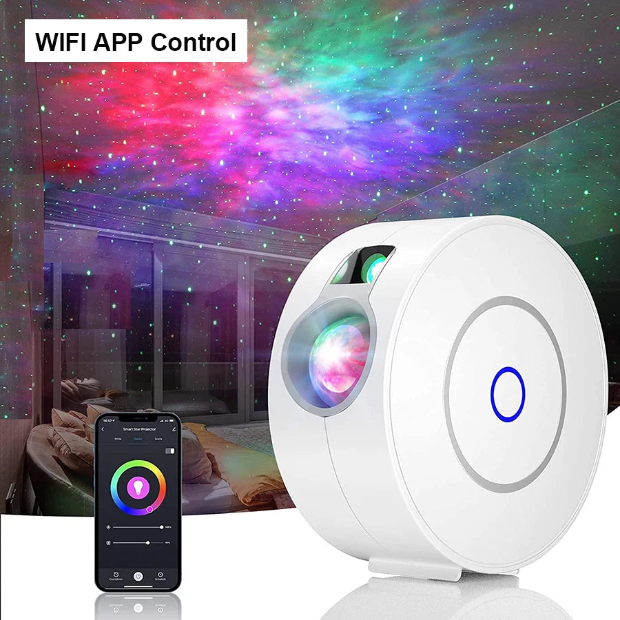 Intelligenter WIFI-Sternenhimmelprojektor – Aurora-Star-Galaxy-LED-Nachtlicht