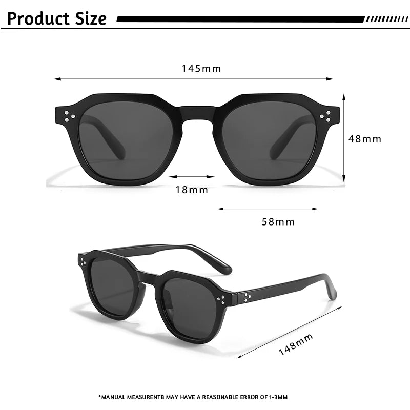 Retro Polarized Sunglasses for Men Women, Ultralight TR90 Frame, Polygonal Outdoor Sunglasses, High Quality Travel Glasses