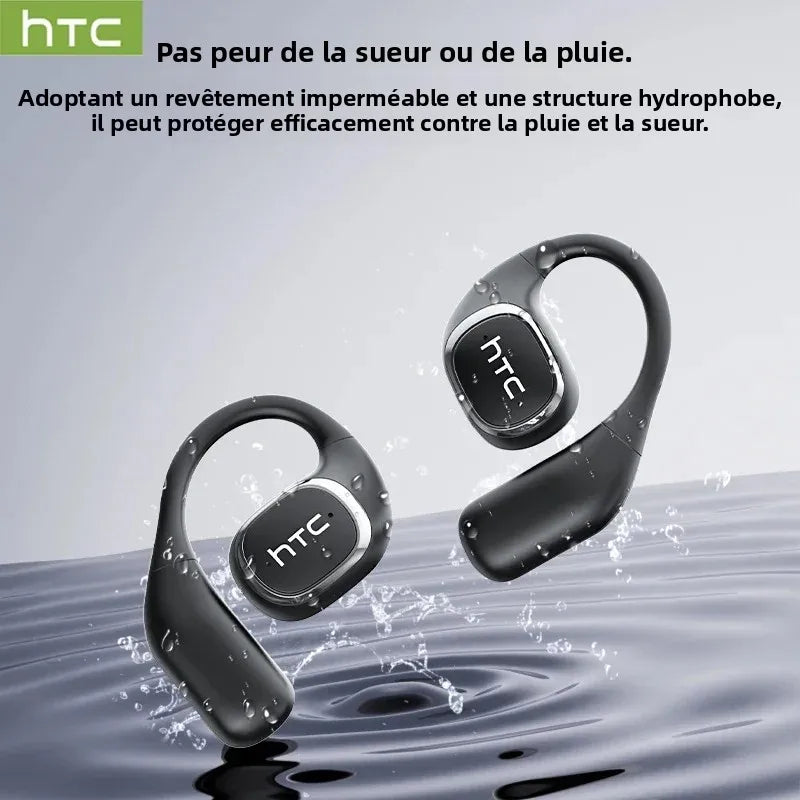 Écouteurs Bluetooth V6.0 HTC NE11, traducteur IA, réduction du bruit, écouteurs sans fil OWS Sports, écran tactile LCD