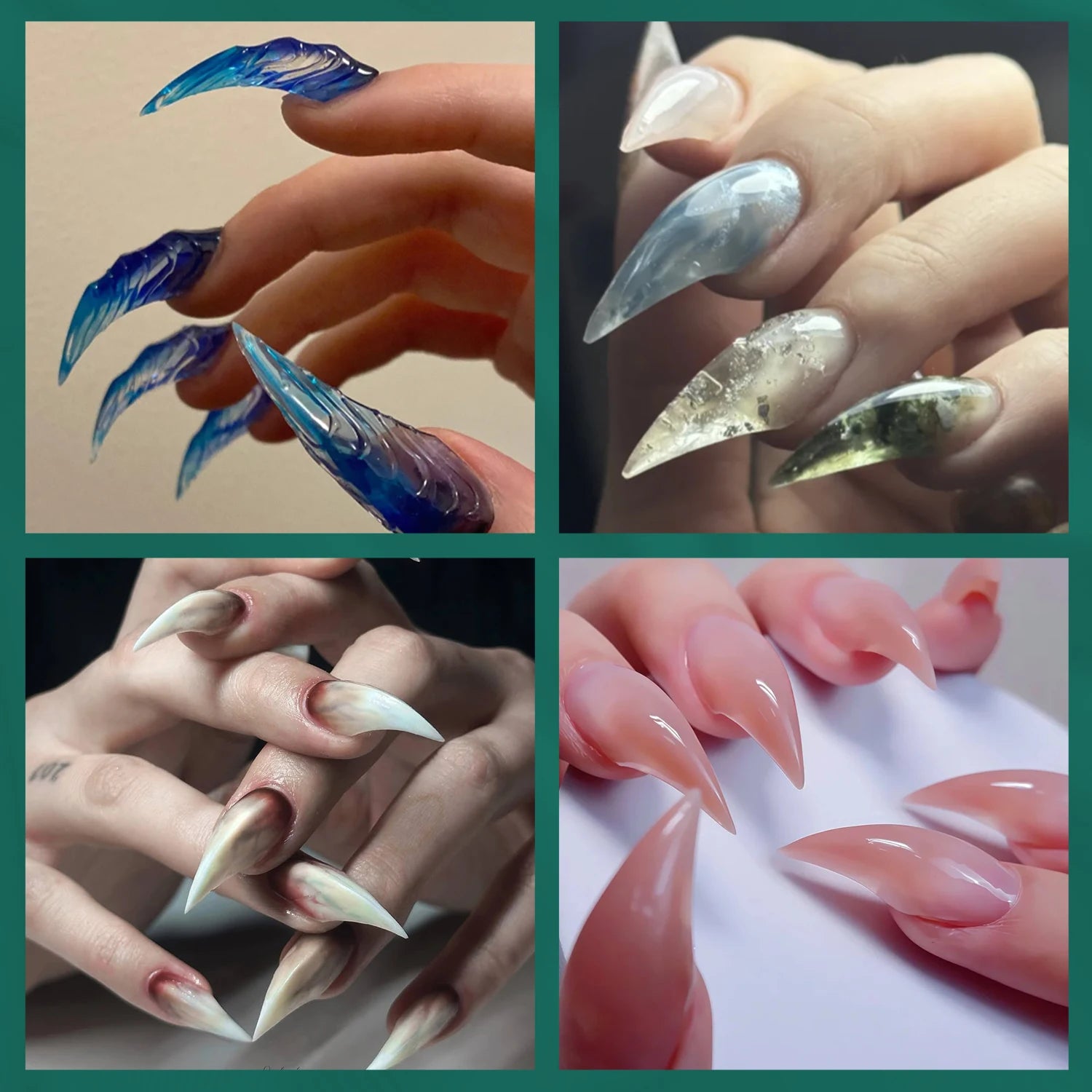 Moules à ongles Dragon Griffe, 140 pièces