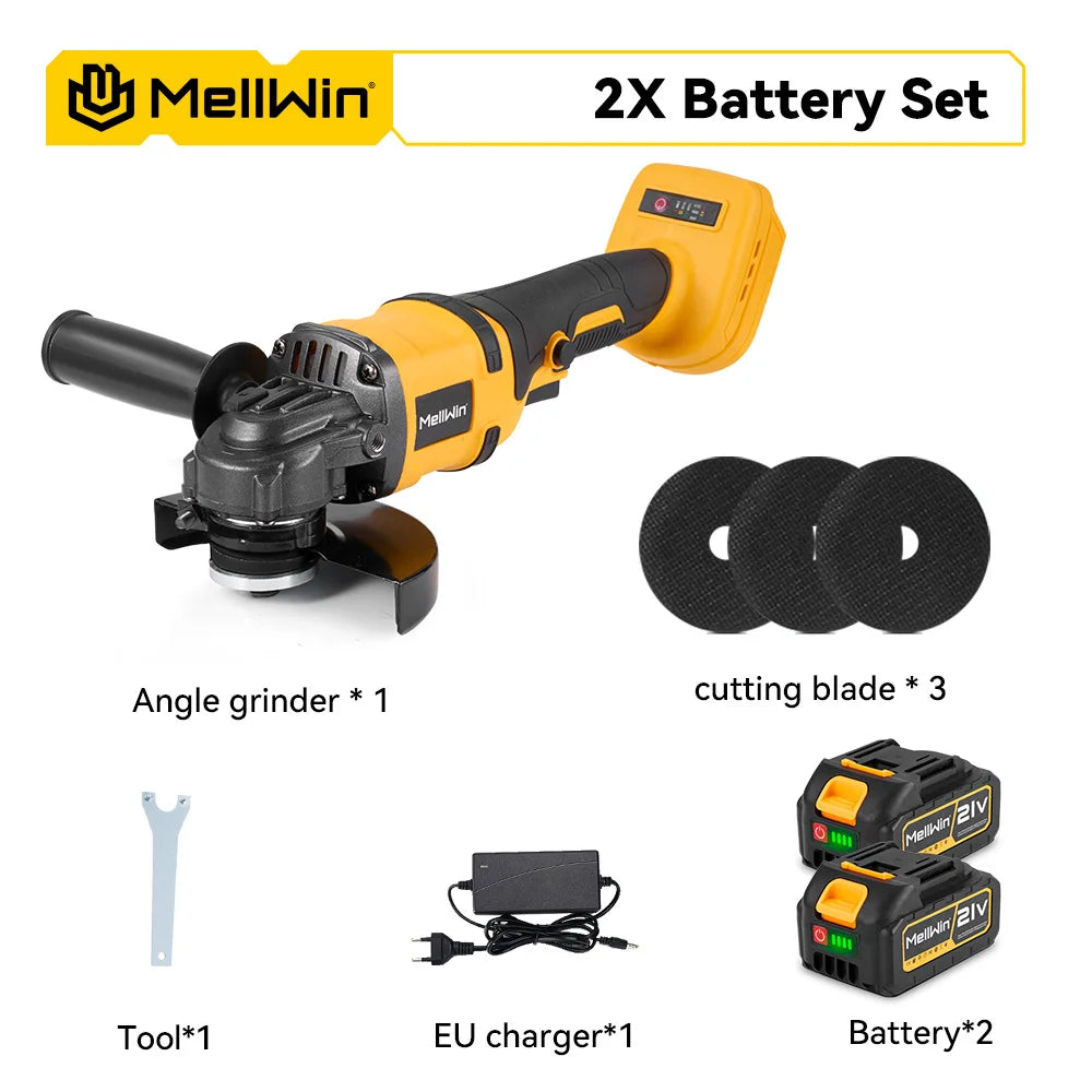MELLWIN 125MM meuleuse d'angle électrique sans brosse sans fil à main polissage outil de coupe Machine pour Makita 18V batterie broche