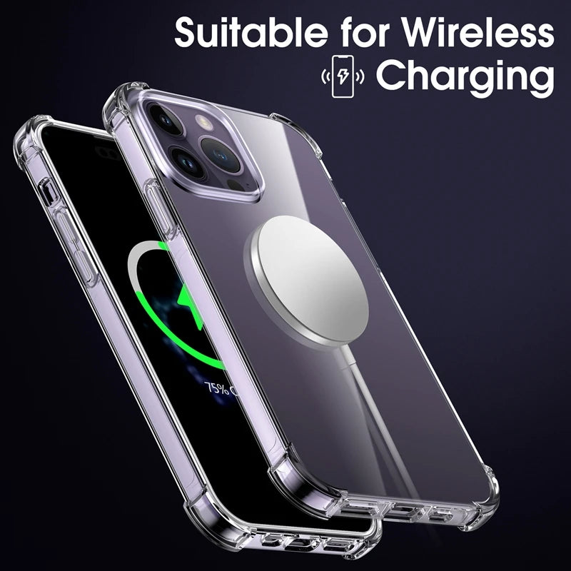 Coque transparente antichoc de luxe – Étui en silicone pour iPhone (6 à 15 Pro Max)