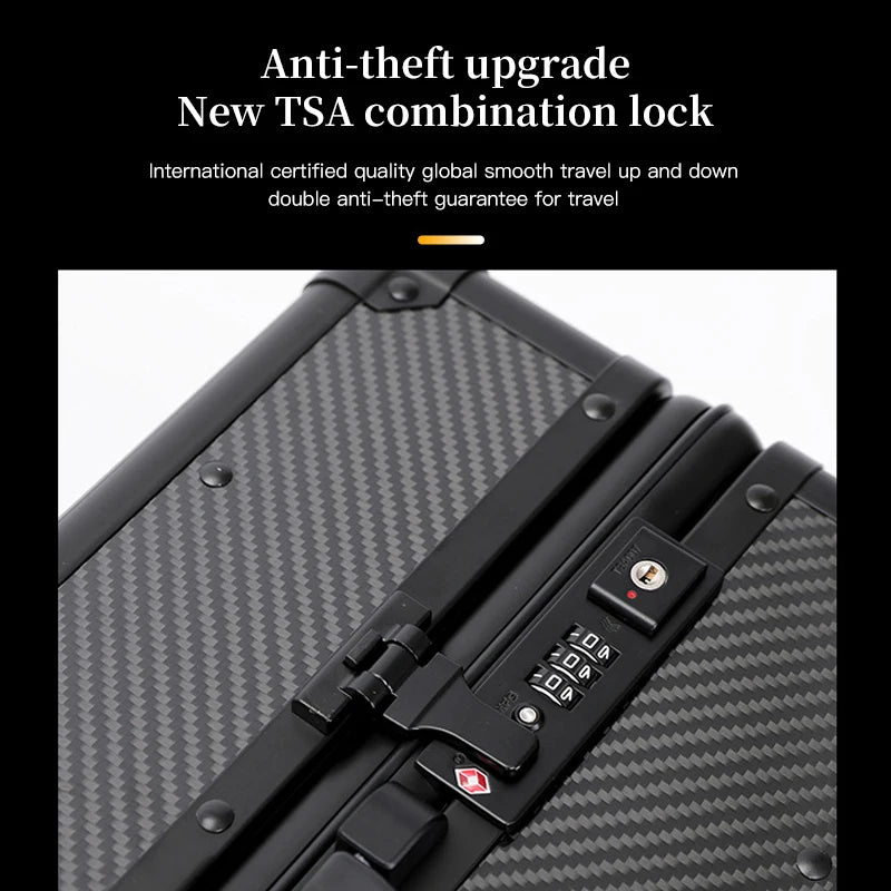 Valise de voyage SUSHIMU en fibre de carbone – poignée large, bagage à main pour hommes et femmes, 20, 24, 26 pouces