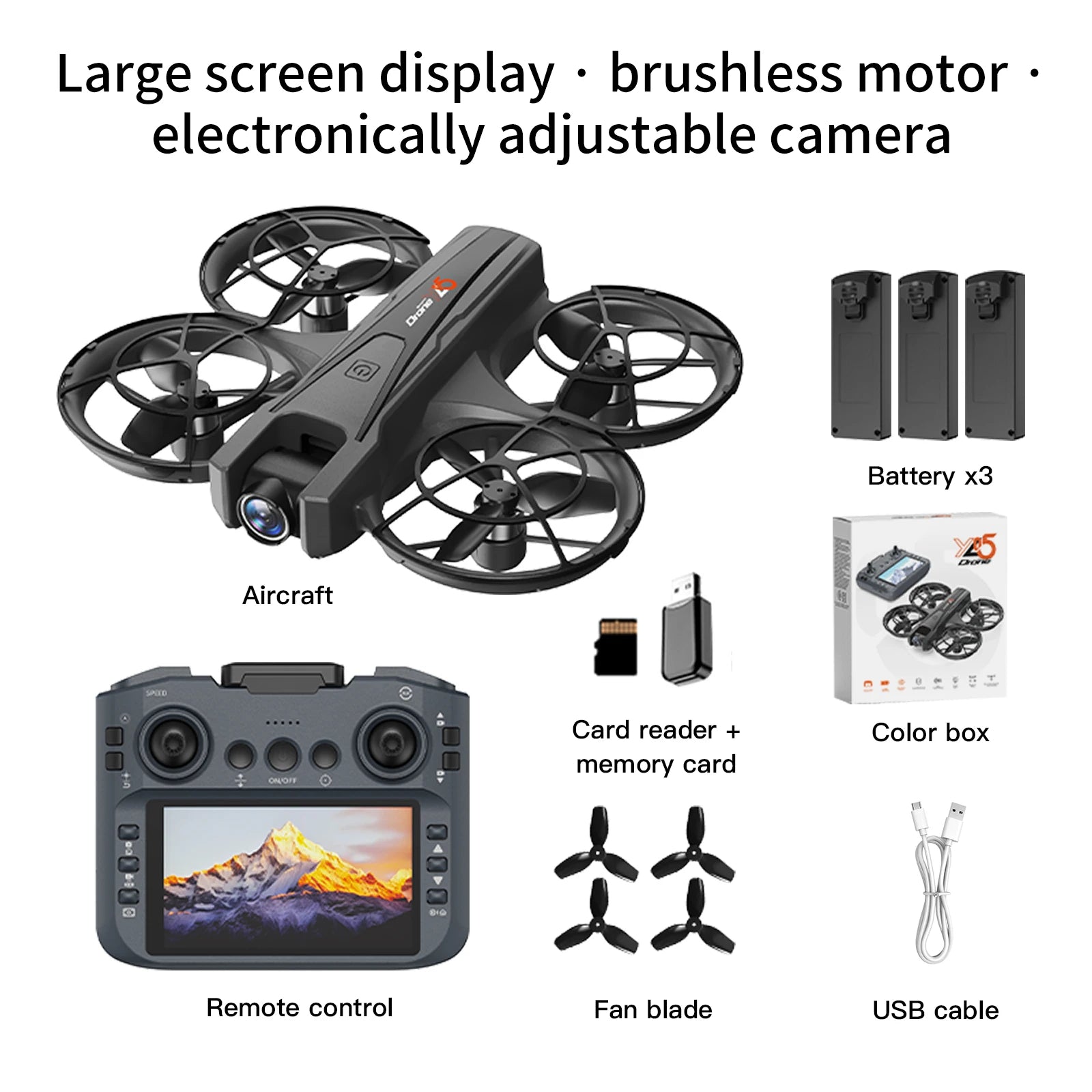 2025 YL05 Drone 8K HD avec Caméra et Écran – Quadcopter RC 360° Flip