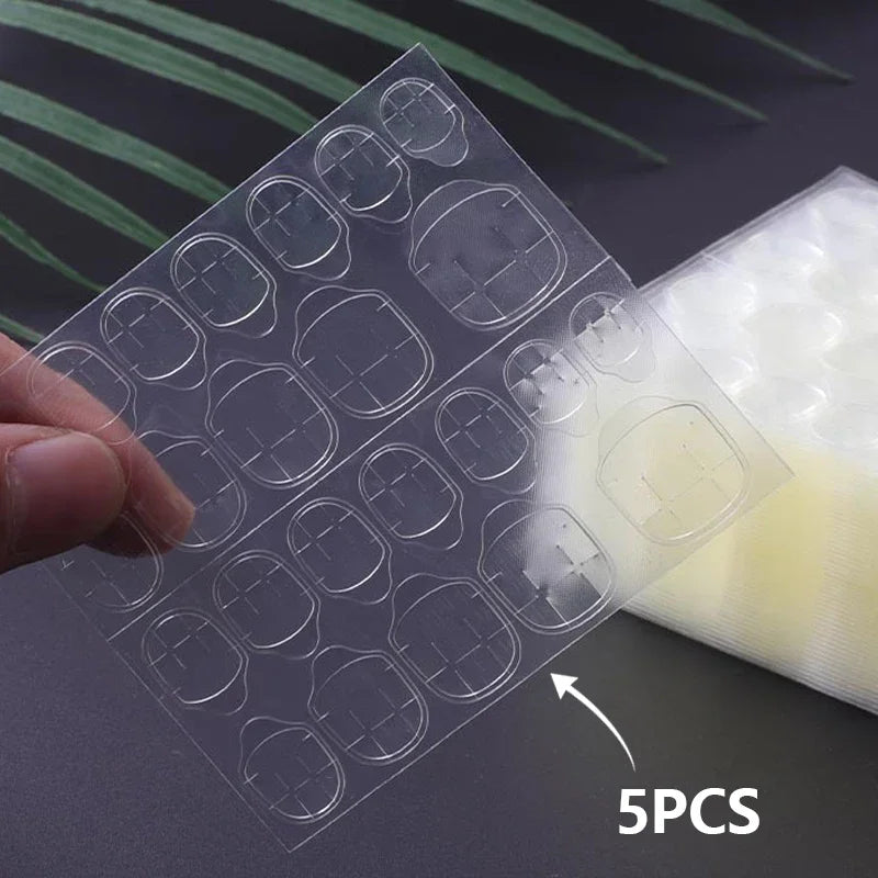 Ruban Adhésif Double Face pour Faux Ongles 5 Feuilles (24 pcs/chacune)