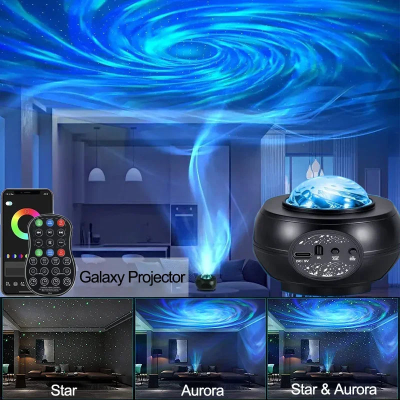 Galaxy Projector with Bluetooth Speaker, Smart Star LED Night Lights, Nebula Table Lamp, KTV Party, Stage Light, Game Room, Bedroom Decor