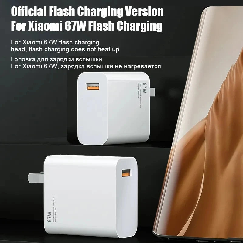 Chargeur USB Super Rapide 67W pour Xiaomi, Adaptateur Secteur Mi 12 11, Câble Type C 6A, POCO X5 X4 Pro Note 9 10 11