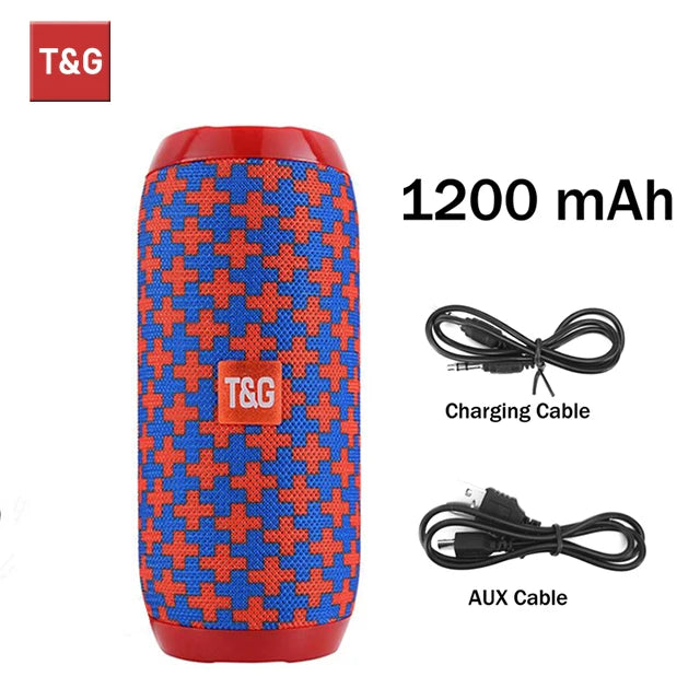 Enceinte Bluetooth Portable T&G TG117 – TWS, Son Stéréo Surround, avec Radio FM & Lecteur Carte TF (Copie)