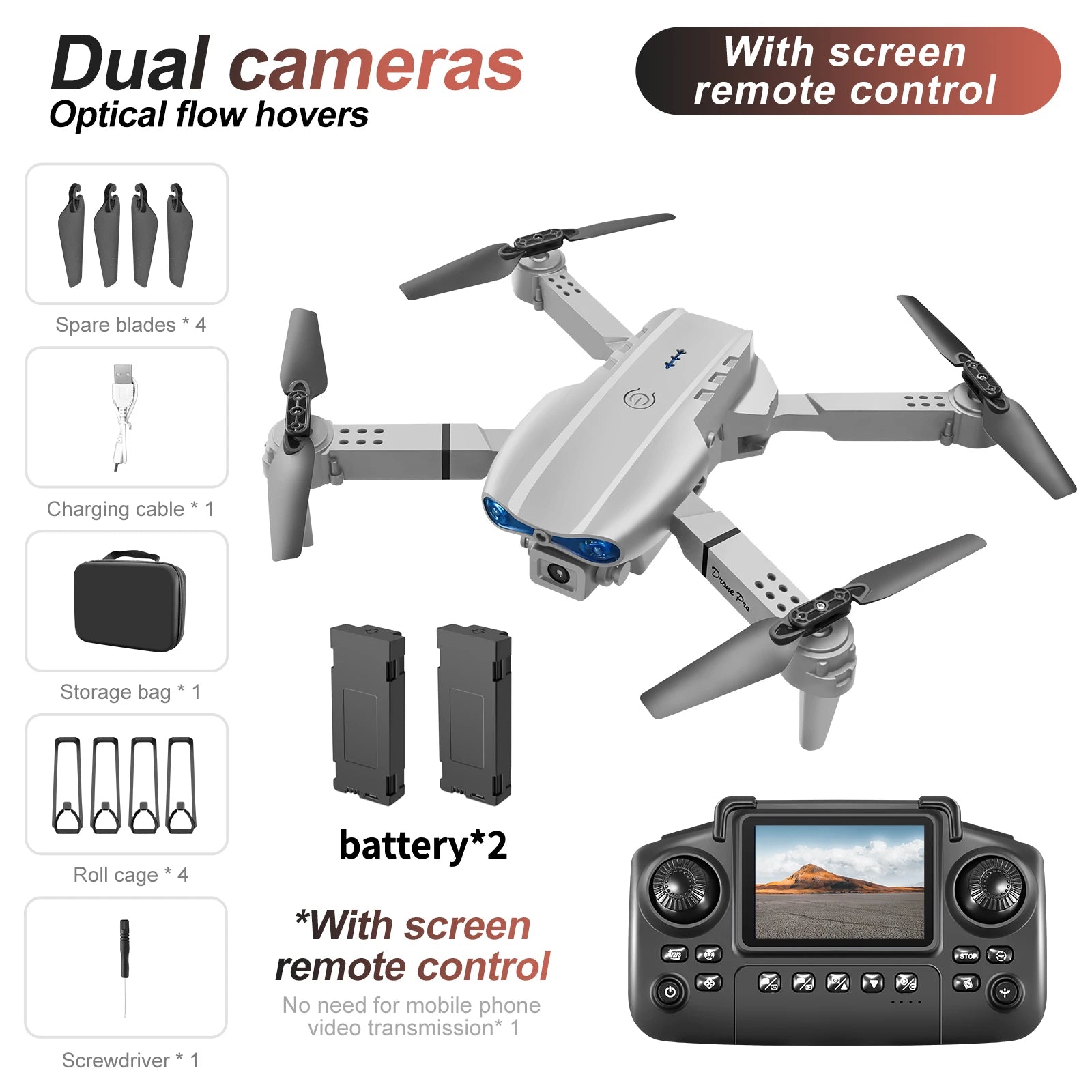 Drohne E88/E99 2025 Verbessert – Dual 4K HD Kamera