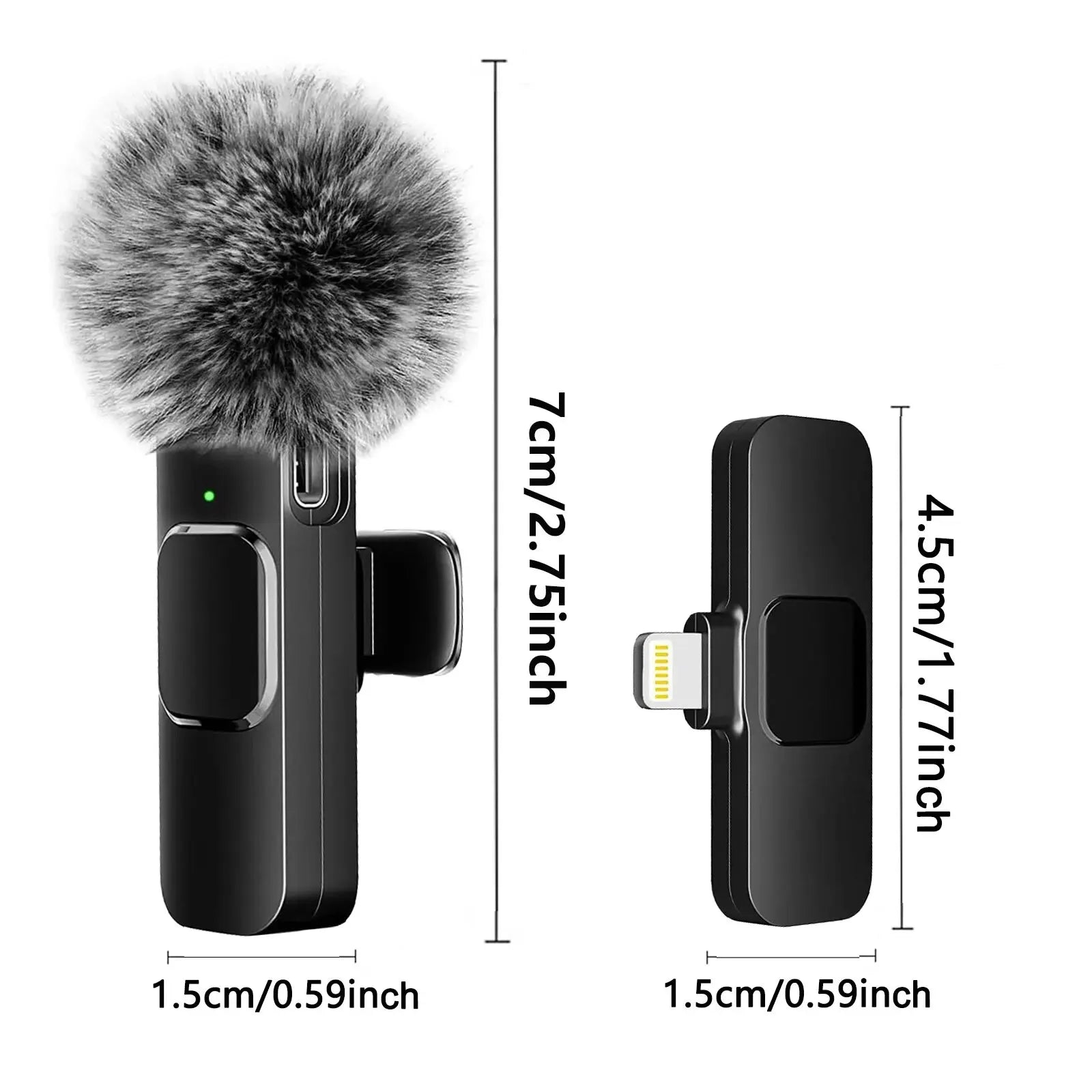 Wireless Lavalier Microphone for iPhone Android Mini Condenser Mic Audio Video Laptop Gaming Live Stream Mobile Phone New 