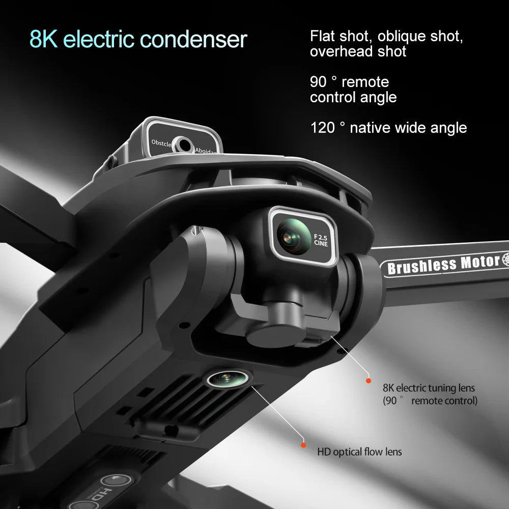 Drone V168 Max Drone 8K – GPS 5G, double caméra, pliable, grand écran, quadrirotor RC professionnel