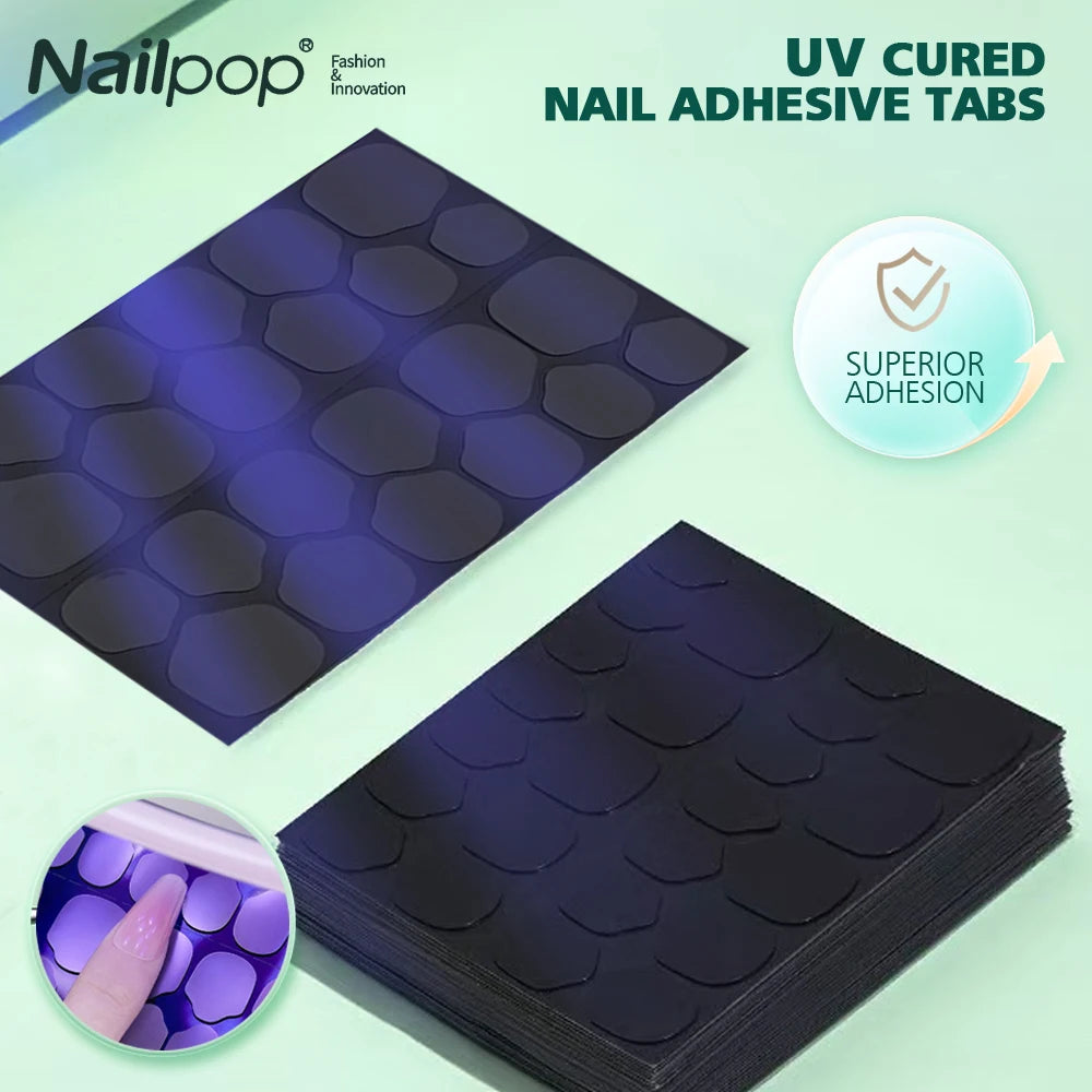Onglets Adhésifs Nailpop pour Ongles Durcis UV – 240 pièces, 10 feuilles