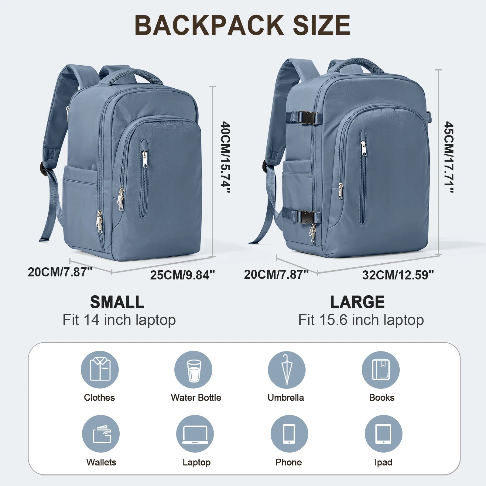 Reise-Laptop-Rucksack, großes Fassungsvermögen, Easyjet Handgepäck 45 x 36 x 20, Ryanair 40 x 20 x 25, für Damen und Herren