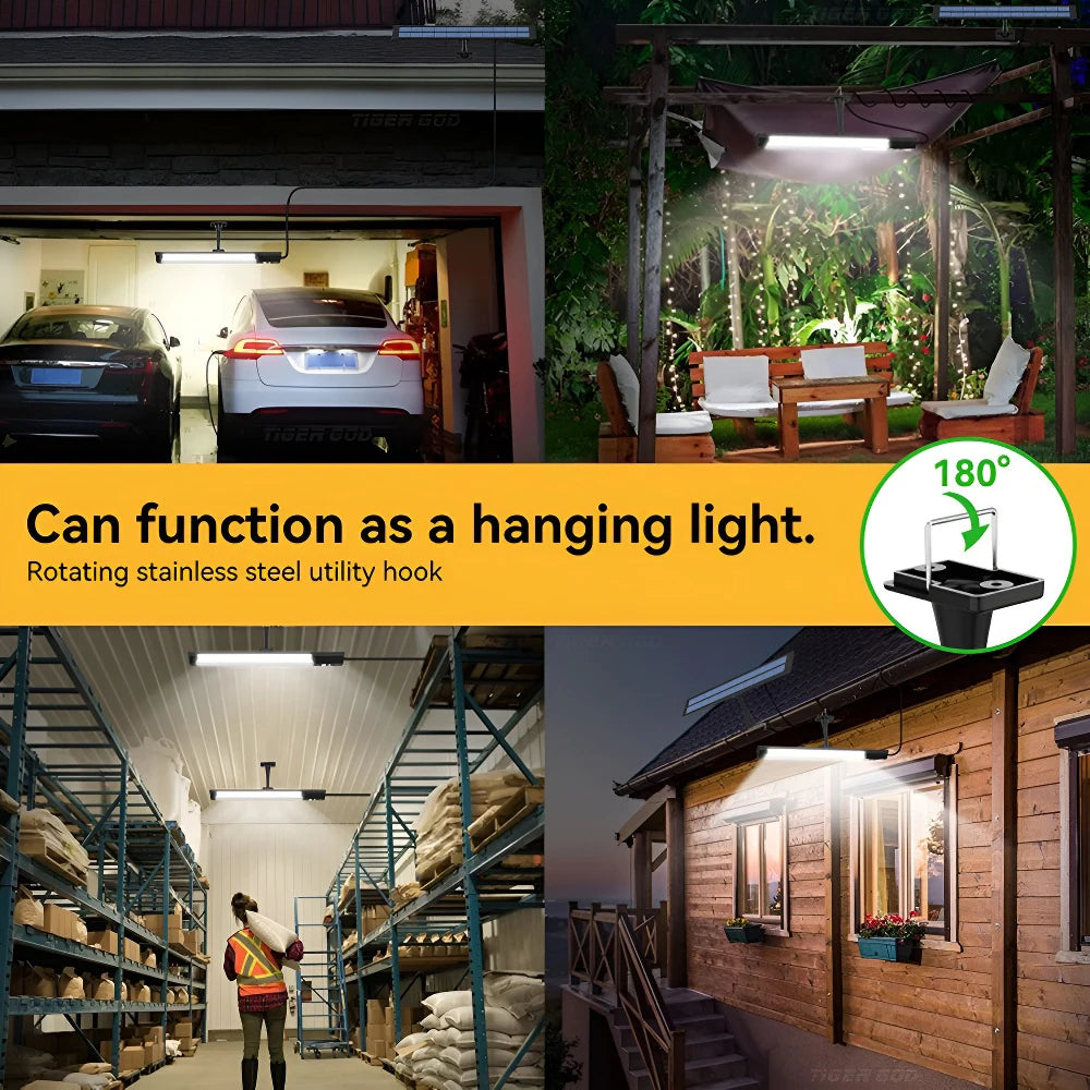 Lampe solaire LED T-NEWSTYLE 316/158 LED – Applique murale avec capteur de mouvement, IP65, éclairage extérieur pour jardin, clôture et camping
