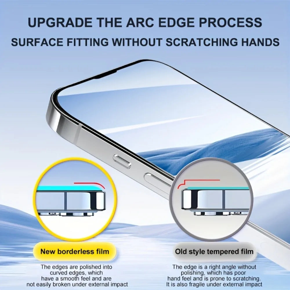 Film de protection d’écran en verre trempé – Anti-rayures, Anti-éclats – iPhone 11 à iPhone 16 Pro Max