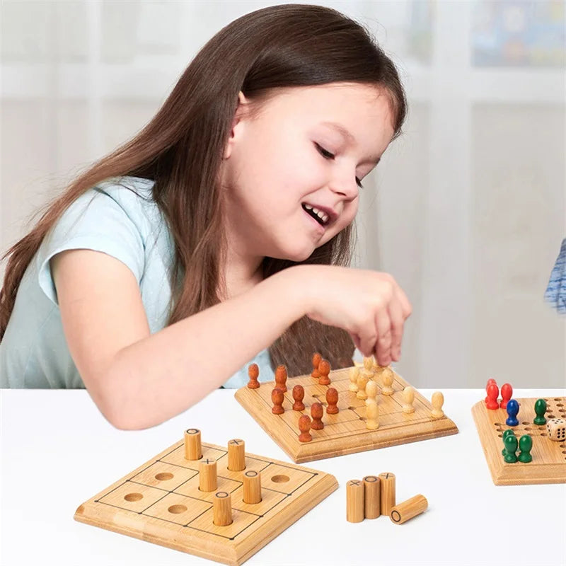 Jeu de société d'intelligence classique avec pièces de jeu en bois, jouets de dames de backgammon de voyage, cadeau idéal pour adultes et enfants