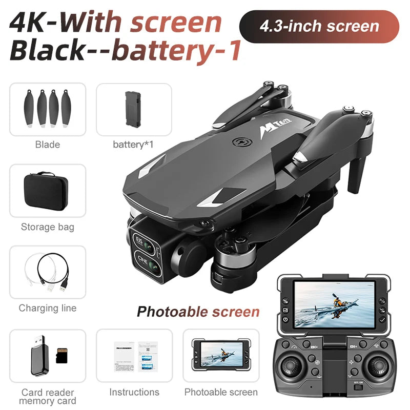 M10 Professional 4K 5G HD Drone Dual Camera Remote Control with Screen FPV Photography Brushless Foldable RC Quadcopter