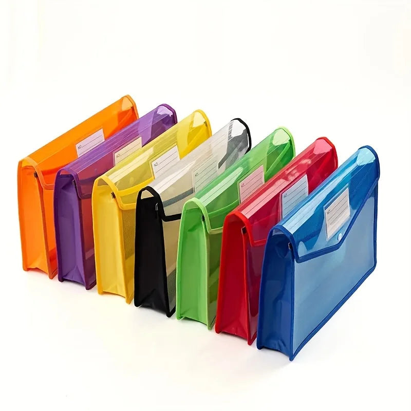 Clear A4 File Folders and Storage Bags with Labels