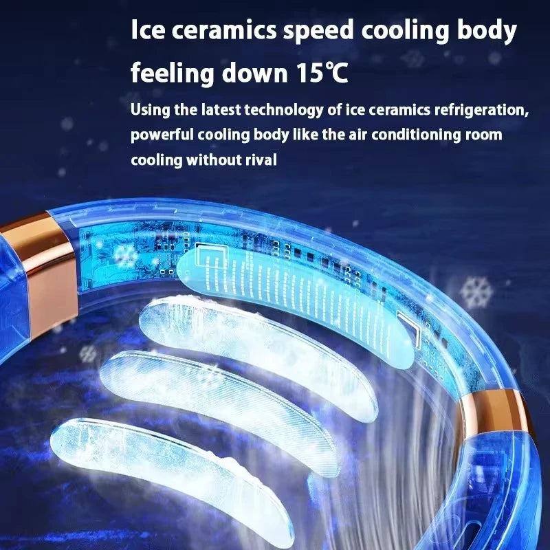 Ventilateur de cou portable Xiaomi, sans pales, affichage numérique, silencieux, rechargeable par USB